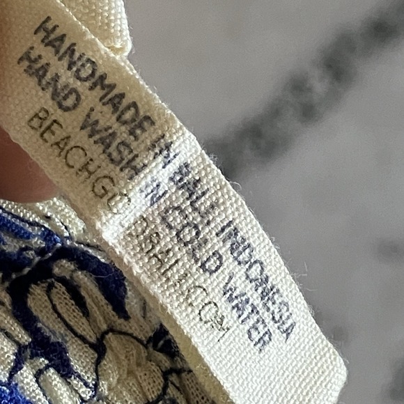 Beach Gold Skirt Womens Sz M/L Blue White Floral Print Mini Drawstring Waist‎ - Picture 7 of 9